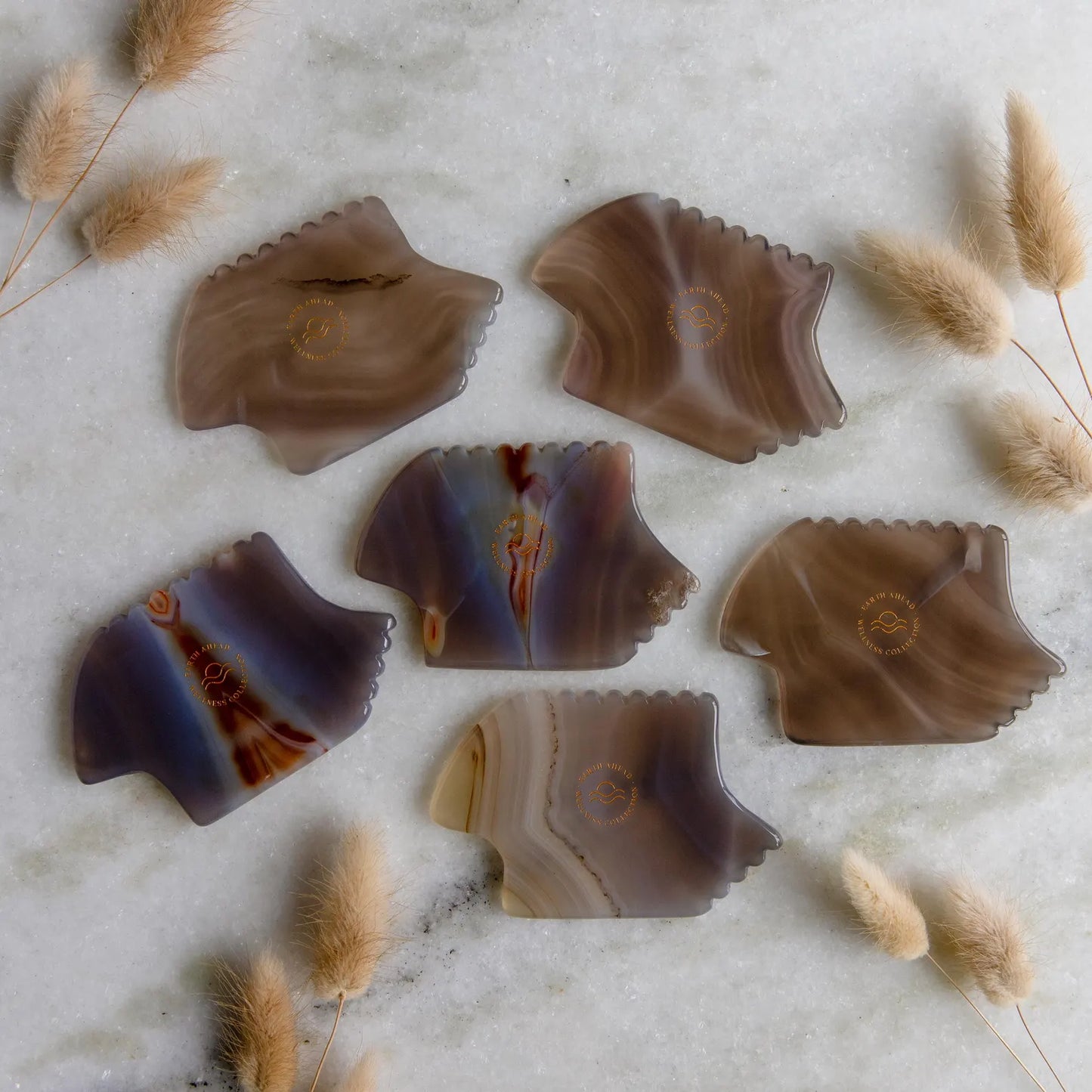 Pele Grey Agate Gua Sha Facial Massage Tool